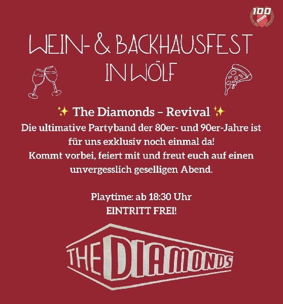 The DIAMONDS Revival am 13.9. beim Back/Weinfest